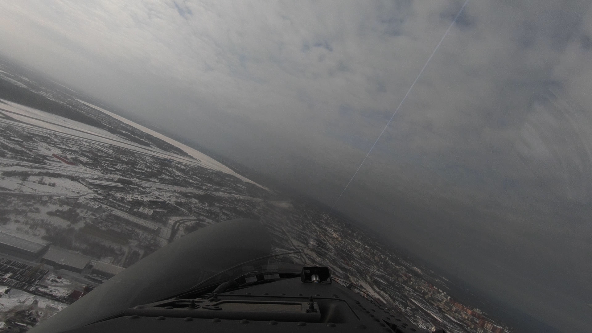 View over land from a Typhoon cockpit.